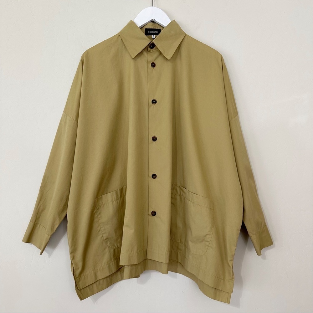 eskandar Button Down Collared Shirt Oversized